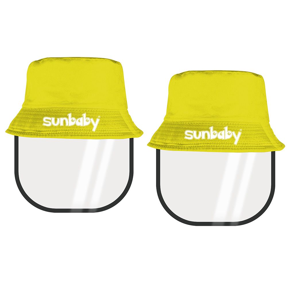 SunBaby Girls  Face Shield with Hat - Yellow - Buy 1 Get 1