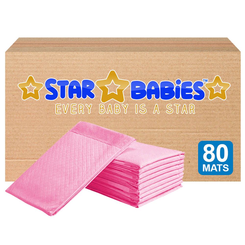 Star Babies - Disposable Changing Mats Pack of 80 - Pink