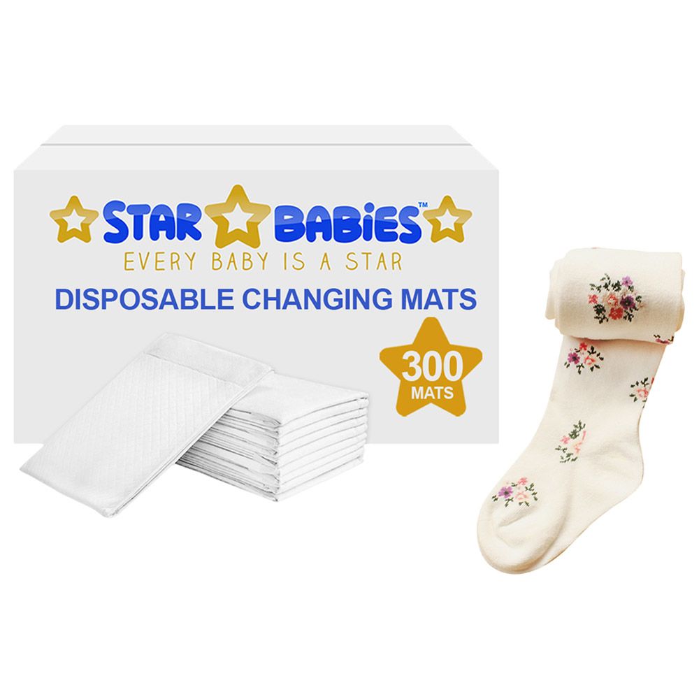 Star Babies - Changing Mats 300pcs + Kids Tights - Yellow