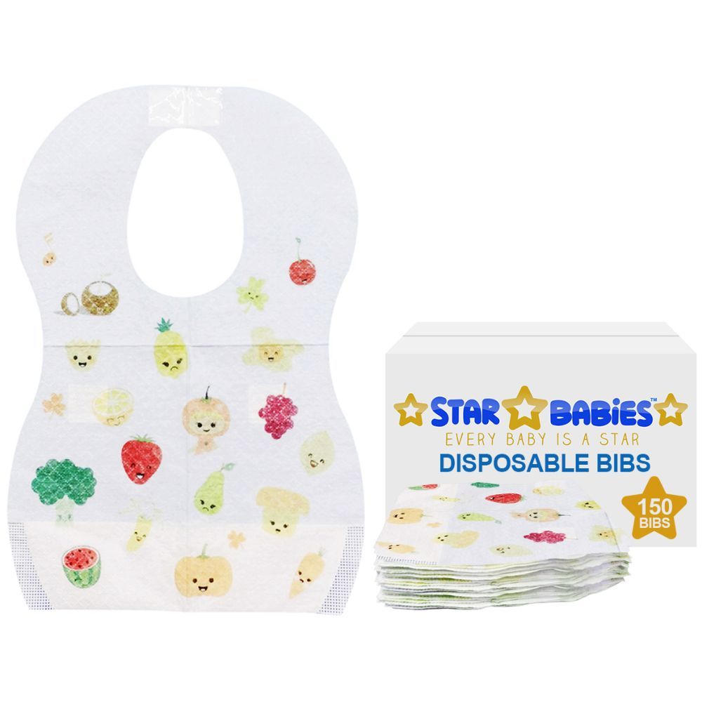 Star Babies - Fruit Printed Disposable Bibs Pack of 150