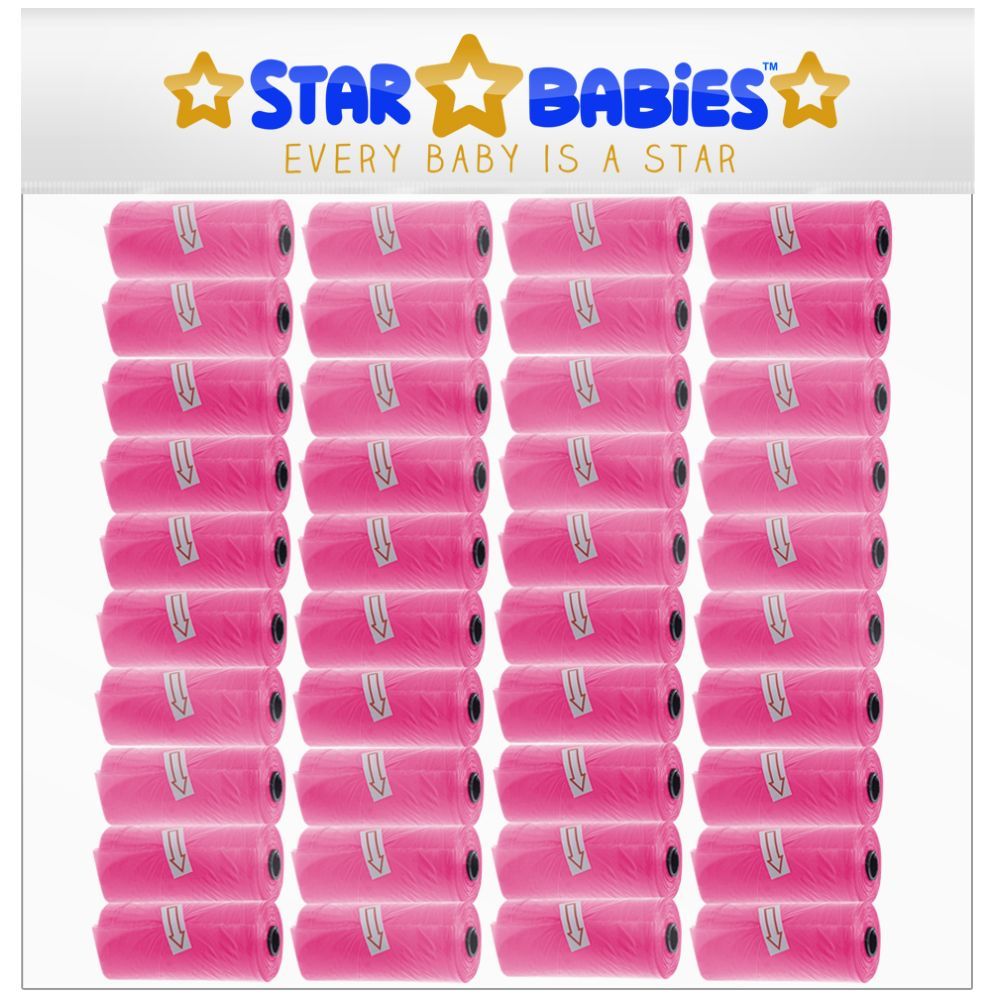 Star Babies - Scented Bag Roll- Pack of 40/600 Bags - Pink