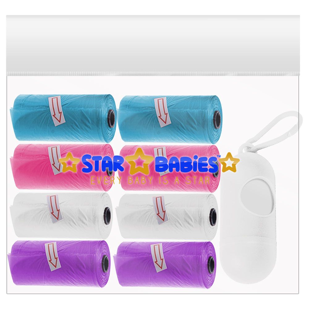 Star Babies - Scented Bag 8 Packs/120 Bags & Dispenser -Blue/Pink/White/Lavender