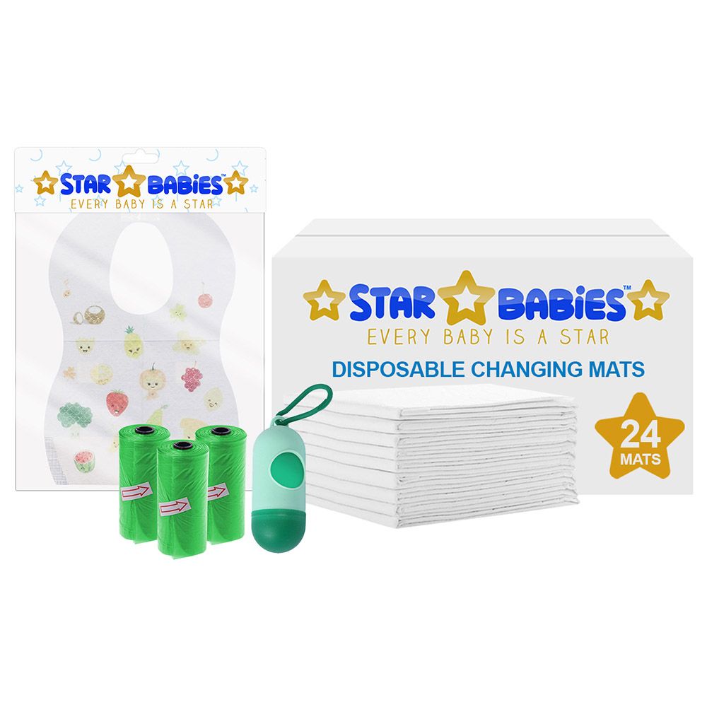 Star Babies - Changing Mat w/ Bibs, Scented Bag & Dispenser