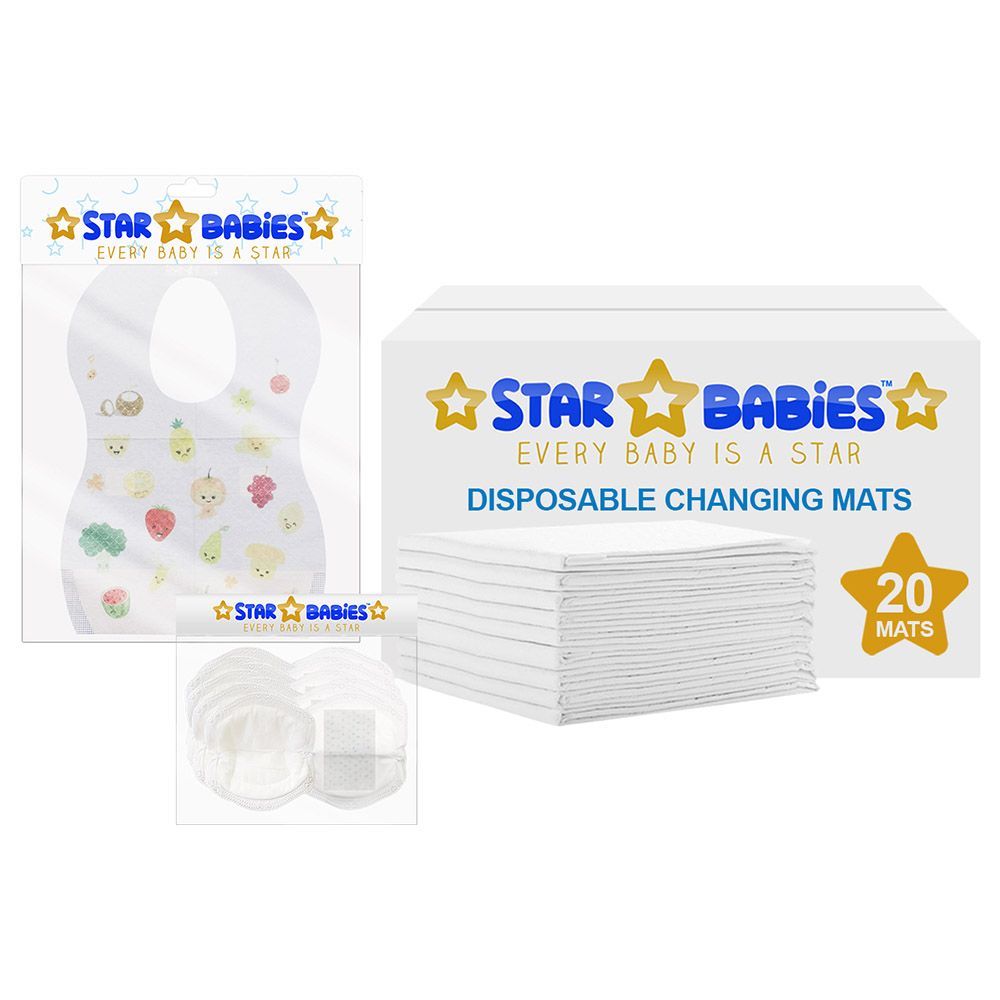 Star Babies - Changing Mat 20 & Bibs 20 & Breast Pad 