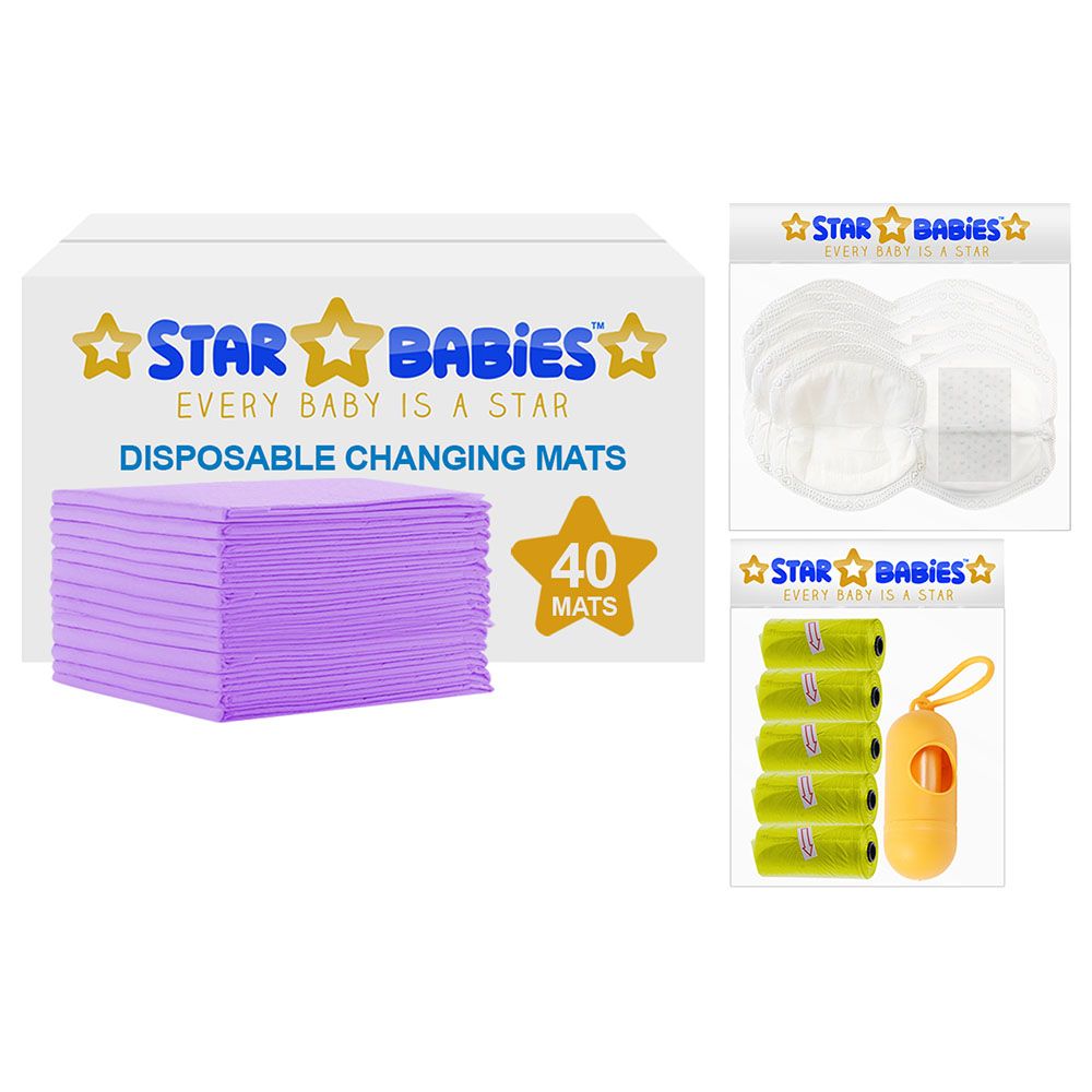 Star Babies - Changing Mat w/ Breast Pad, Scented Bag & Dispenser