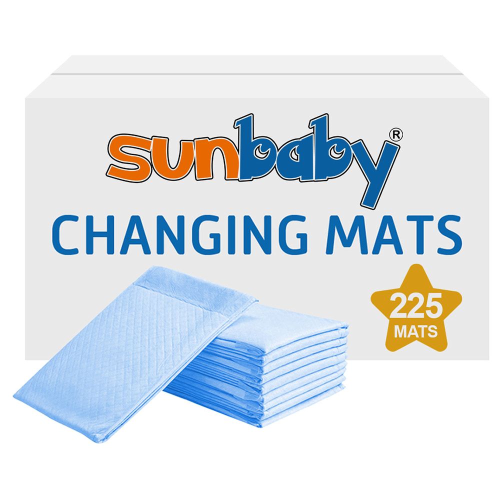 SunBaby - Disposable Changing mats (45x60cm) Large, Pack Of 225 - Blue