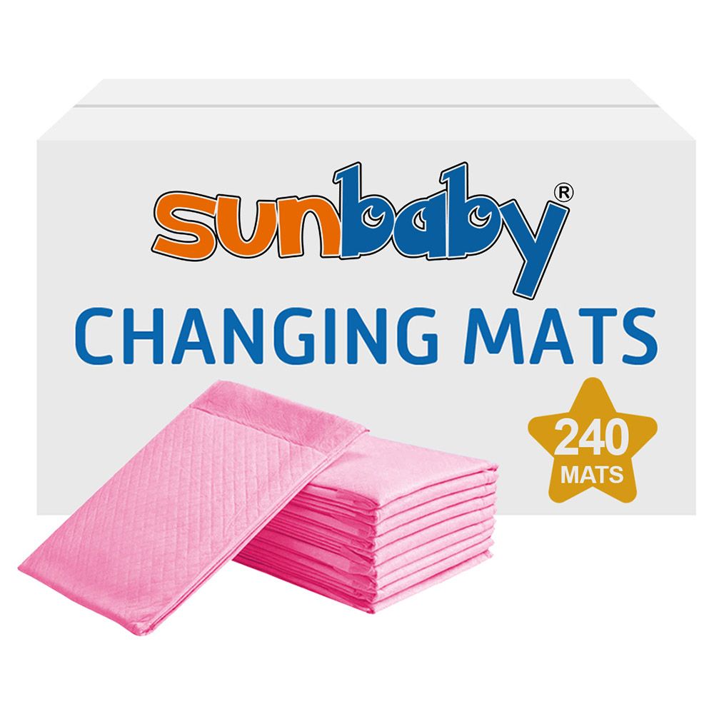 SunBaby - Disposable Changing mats (45x60cm) Large, Pack Of 240 - Pink