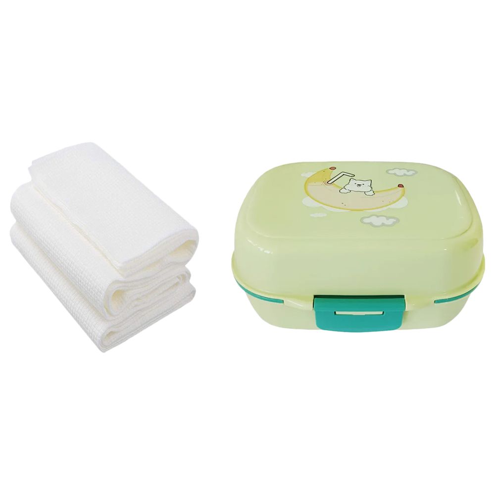 Star Babies - Lunch Box w/ Disposable Towel 3pcs - Yellow Print