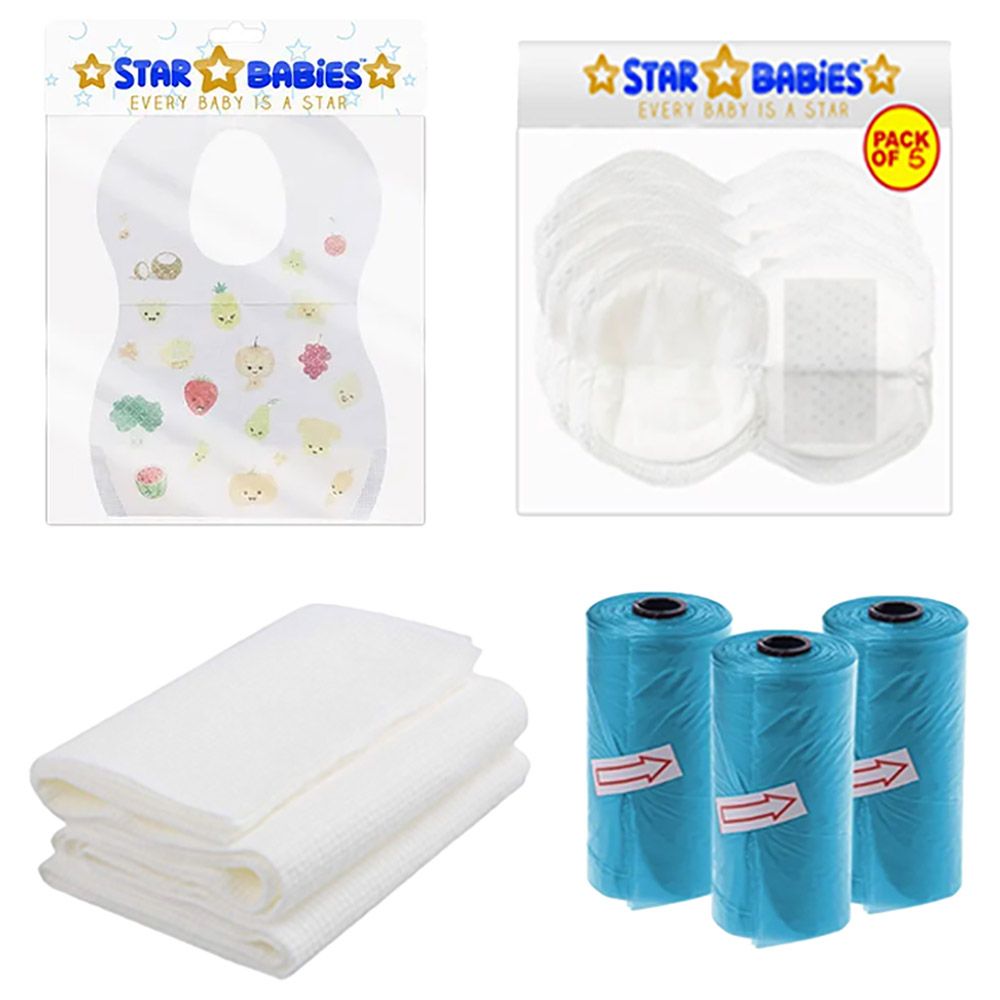 Star Babies - Bibs 10pcs & Disposable Towel 3pcs & Scented Bag 3pcs & Breast Pad 5pcs