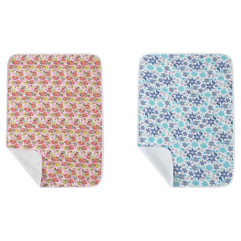 Star Babies - Reusable Changing Mat - Printed Flower & Flower Pink - 2pcs