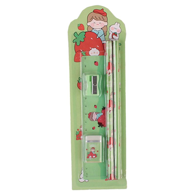 Star Babies - Strawberry Stationery Set - Pack Of 5 - Green