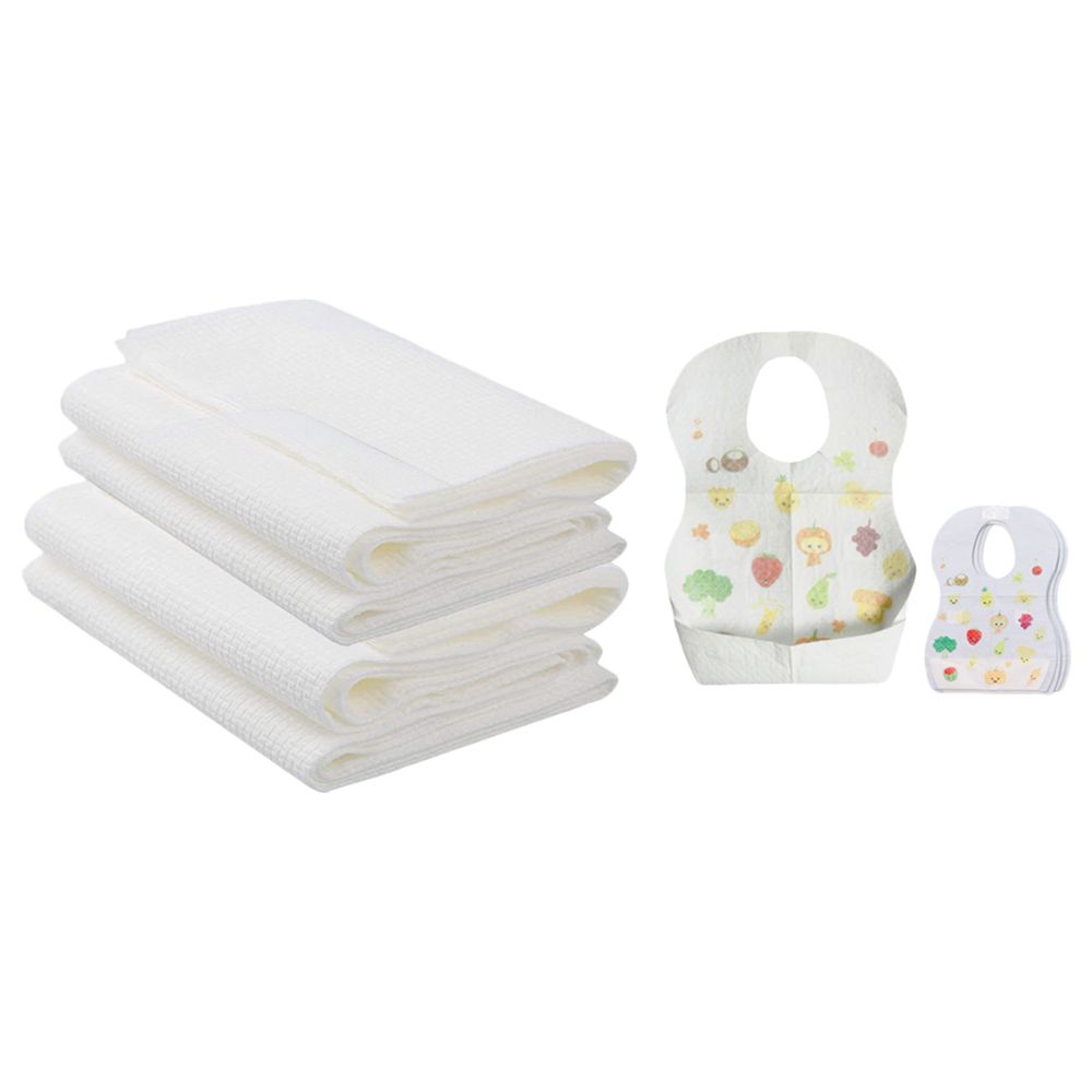 Star Babies - Disposable Bibs 10pcs w/ Disposable Towel 6pcs - Fruits