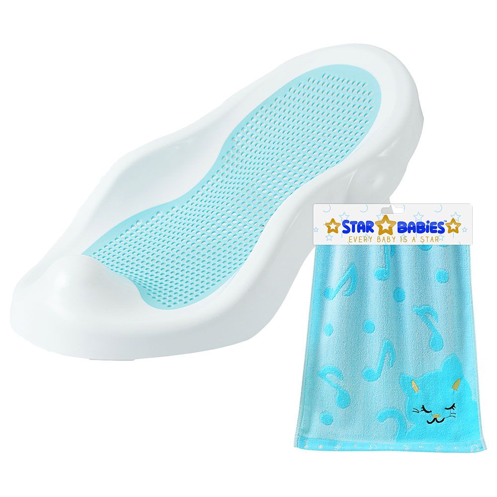 Star Babies - Recline Bather w/ Towel - Blue