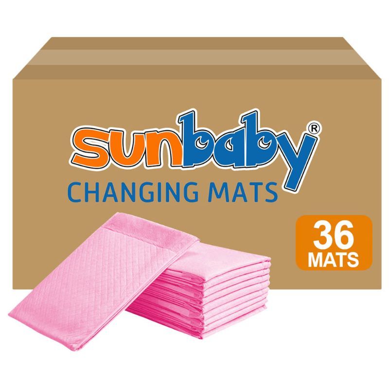 SunBaby - Disposable Changing mats (45x60cm) Large, Pack of 36 - Pink