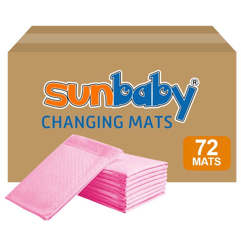 SunBaby - Disposable Changing mats (45x60cm) Large, Pack of 72 - Pink