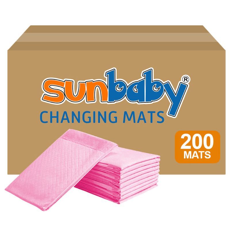 SunBaby - Disposable Changing mats (45x60cm) Large, Pack of 200 - Pink