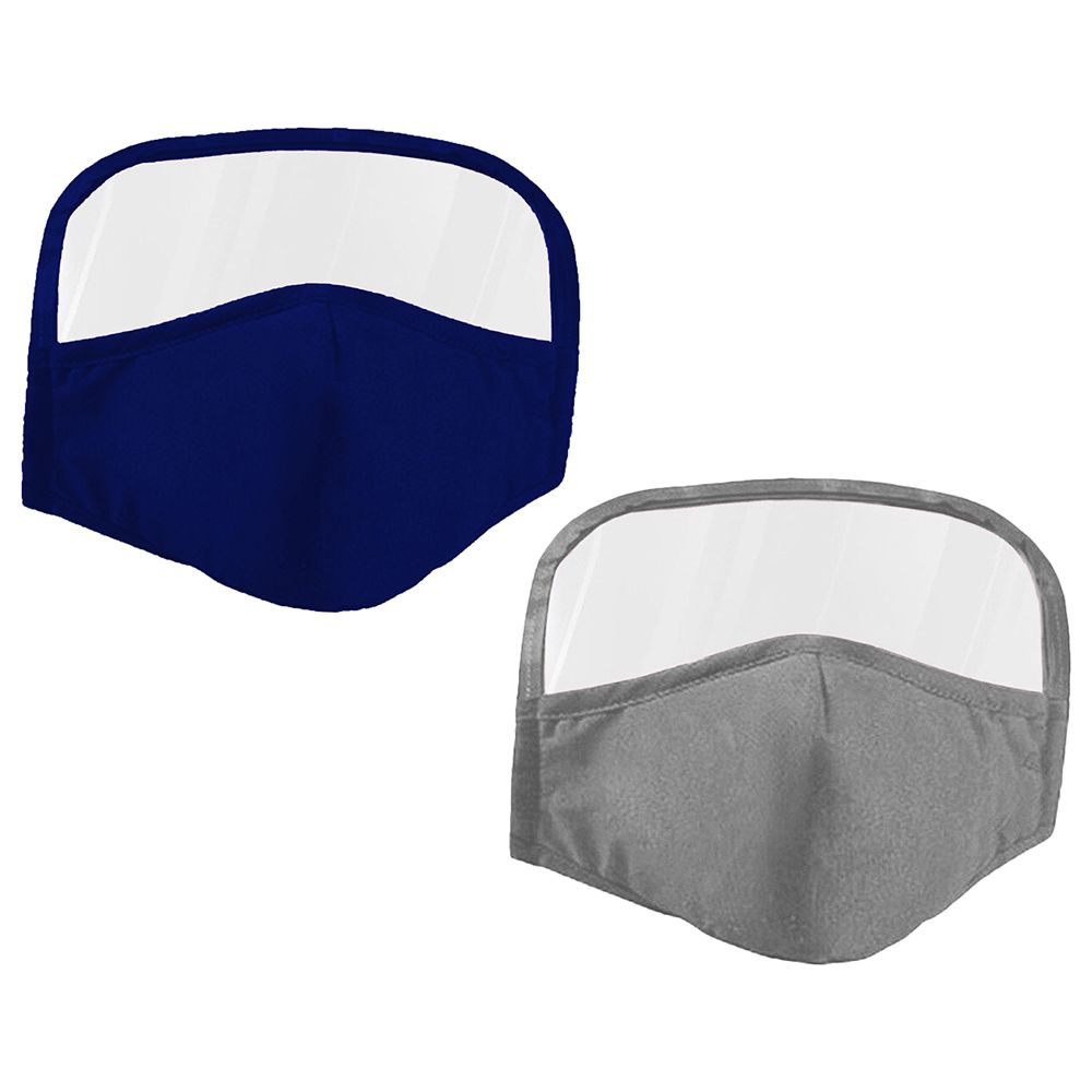 Sunbaby Mask With Eye Shield Buy 1 Get 1 Free, Blue Grey