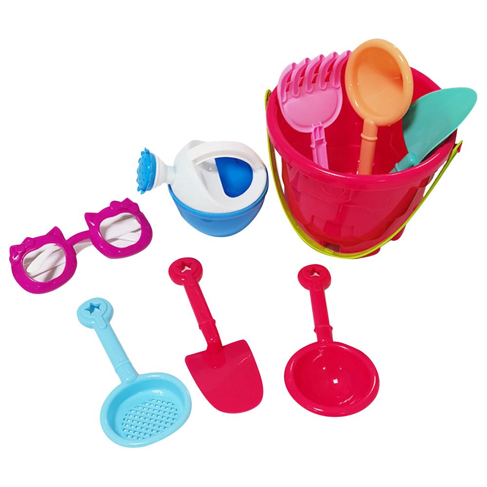 Star Babies - Beach Bucket Toys Set - Red