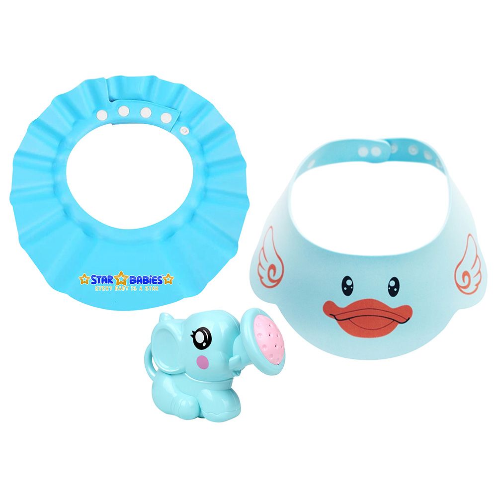 Star Babies - Shower Cap 2pc, Watering Kettle Toy - Blue