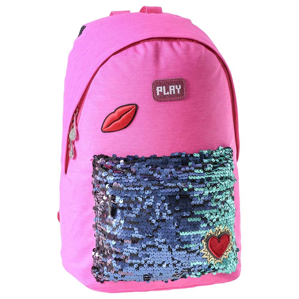 Statovac - Pop Fashion Backpack Lips 16-inch - Pink