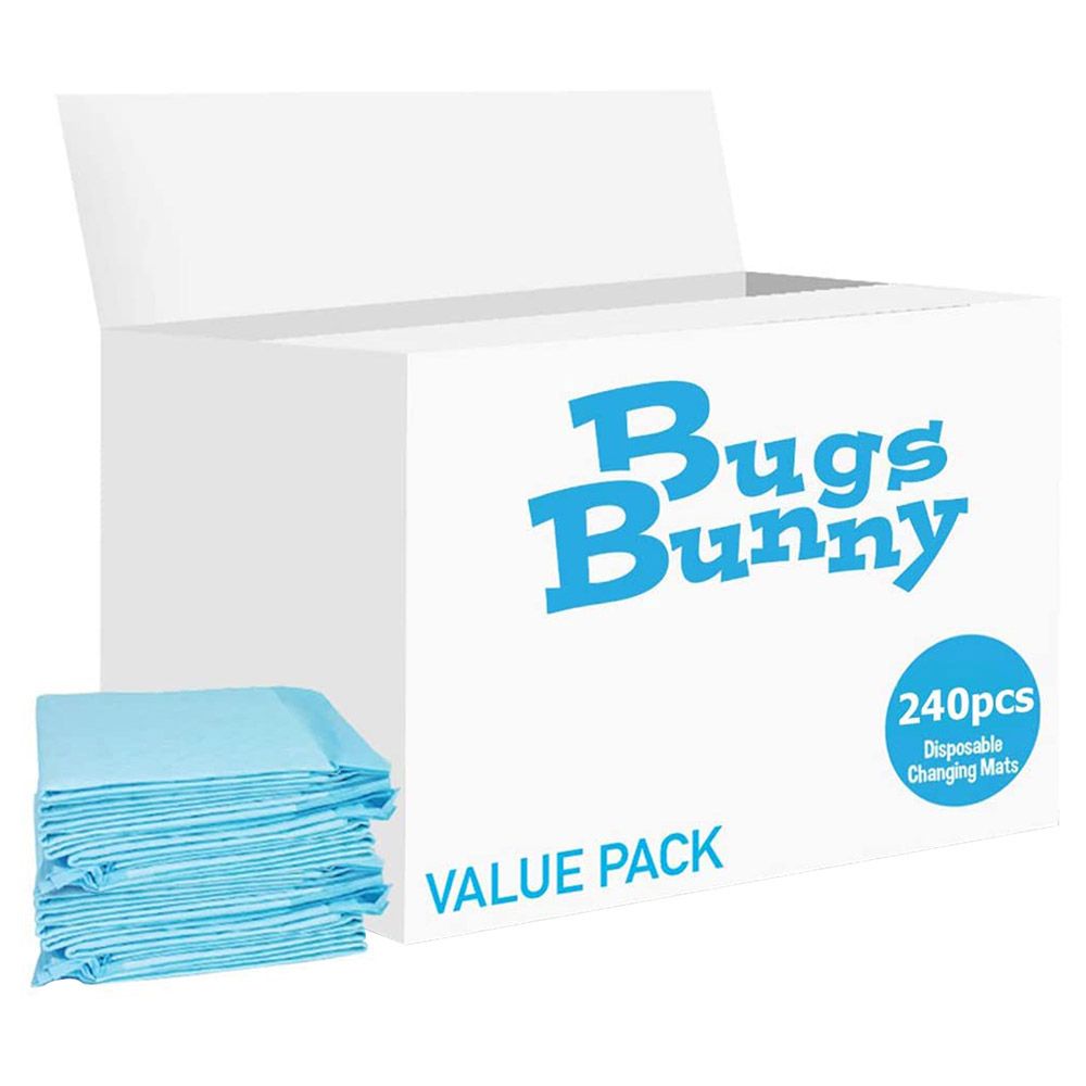 Bugs Bunny Disposable Changing Mats, 240 Counts - Blue