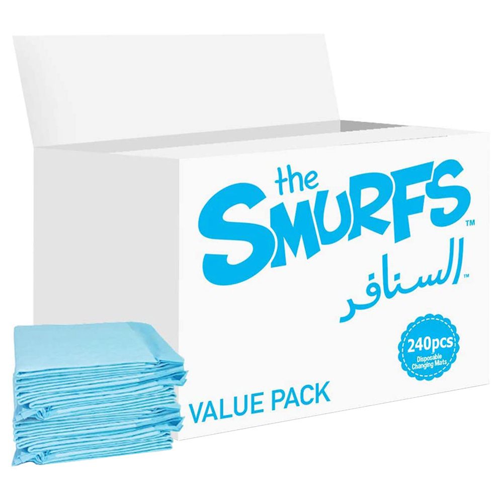 Smurfs Disposable Changing Mats, 240 Counts - Blue