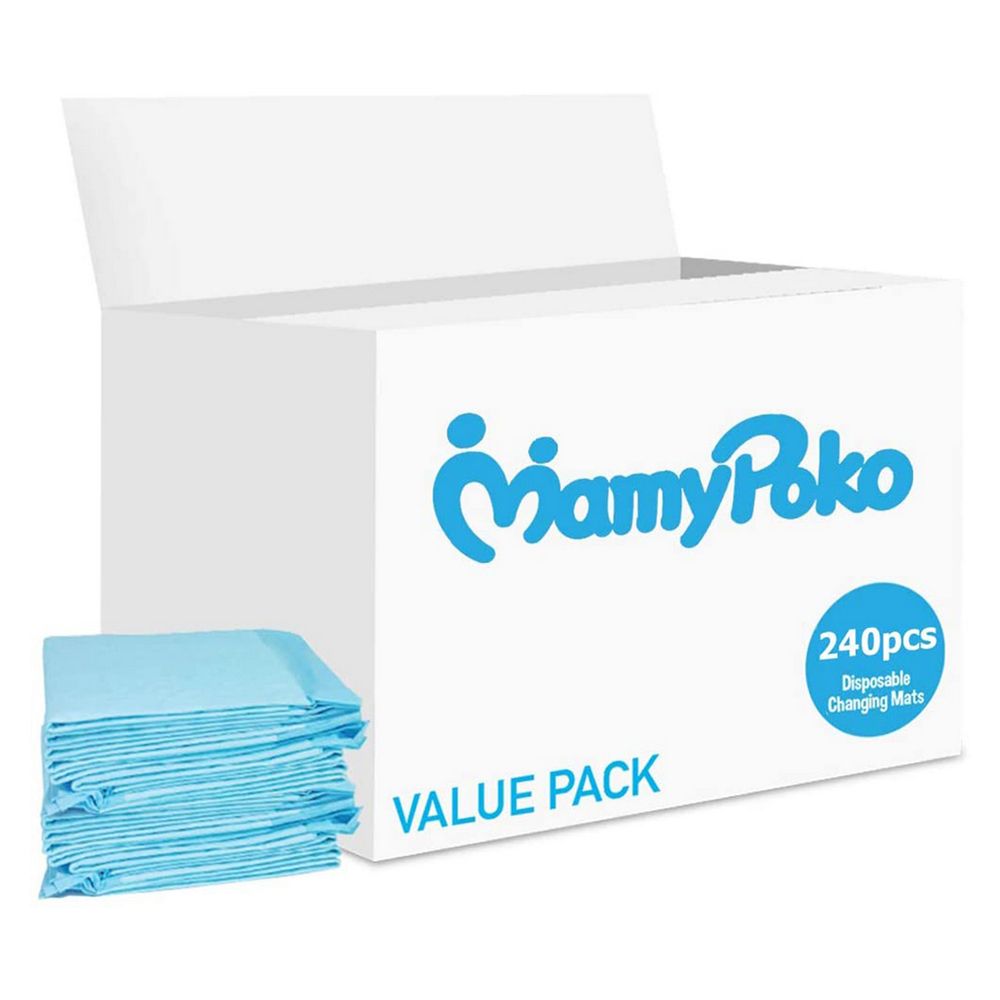 Mamypoko Disposable Changing Mats Value Pack 240pcs - Blue