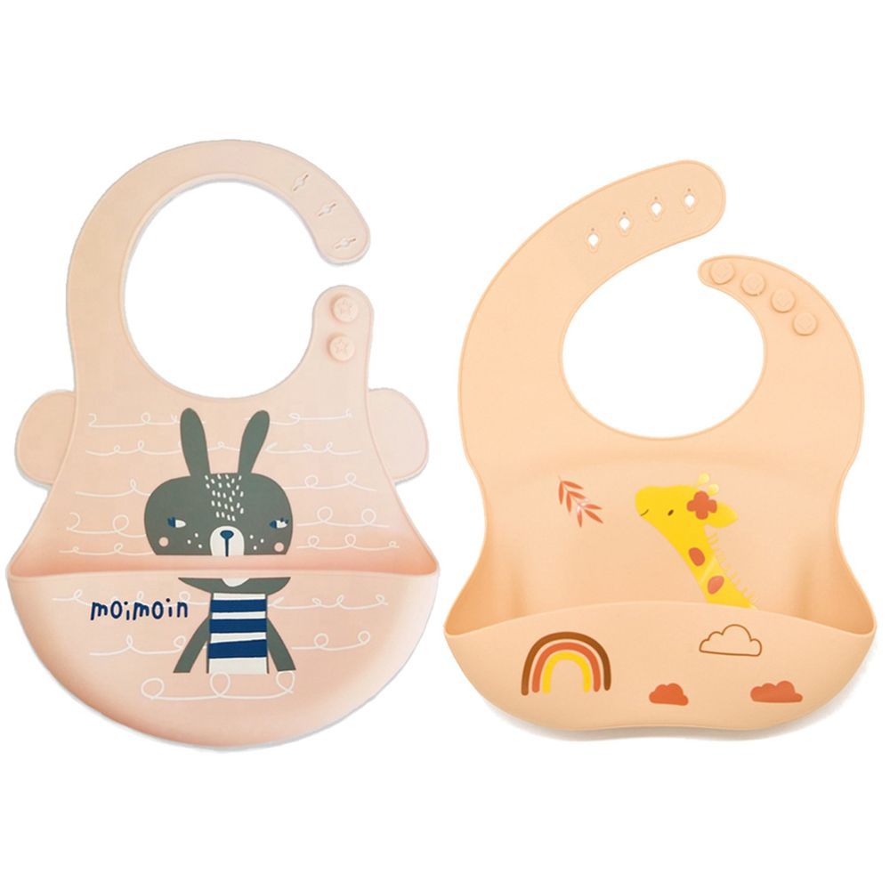 Pixie Baby - Silicone Bibs Pack of 2 - Squirrel, Jeraff