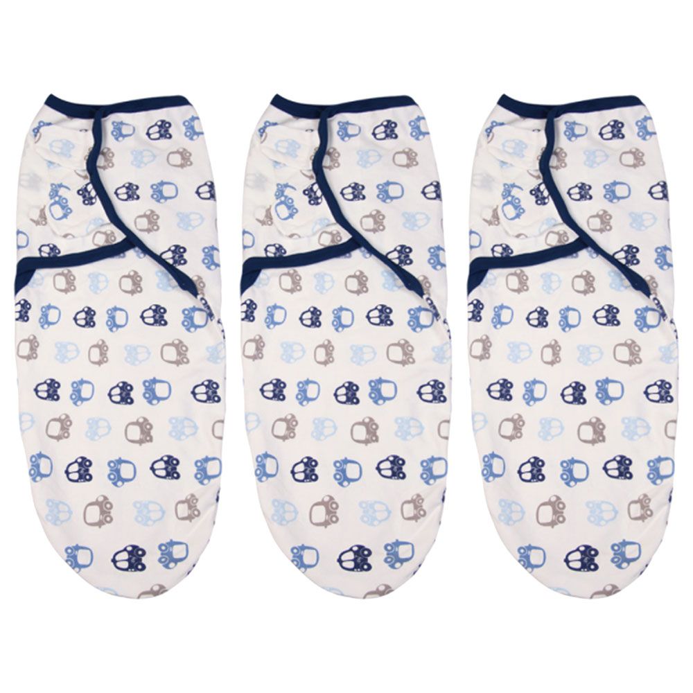 Pixie - Car Print Swaddle Wrap Blanket - Pack of 3