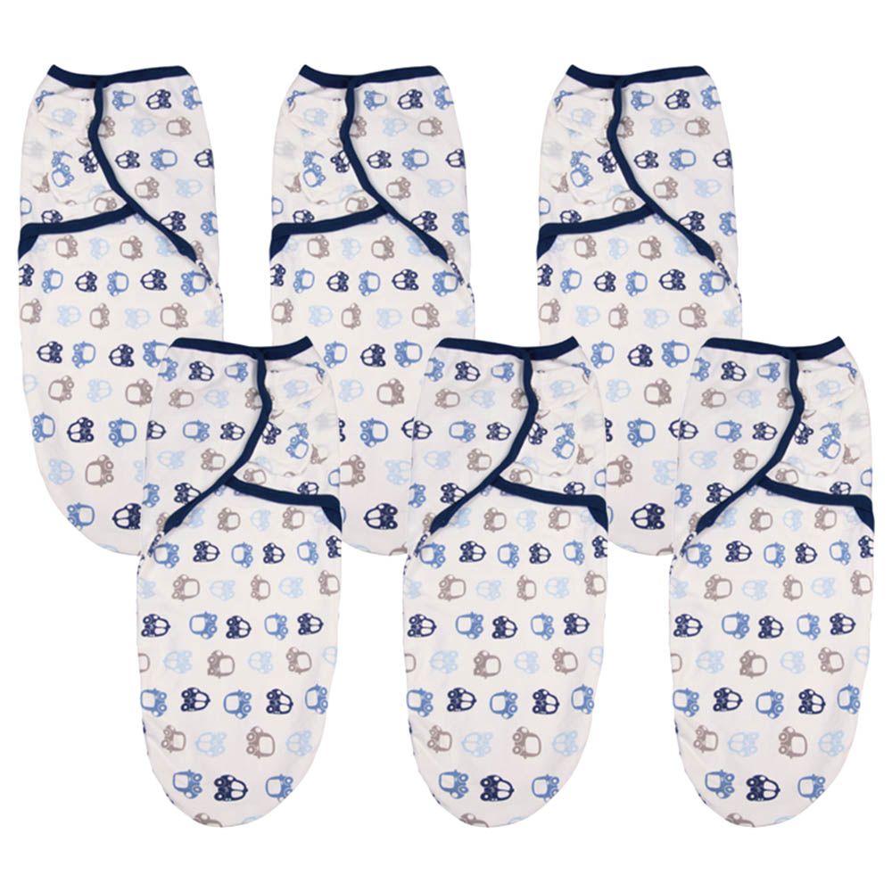 Pixie - Car Print Swaddle Wrap Blanket - Pack of 6