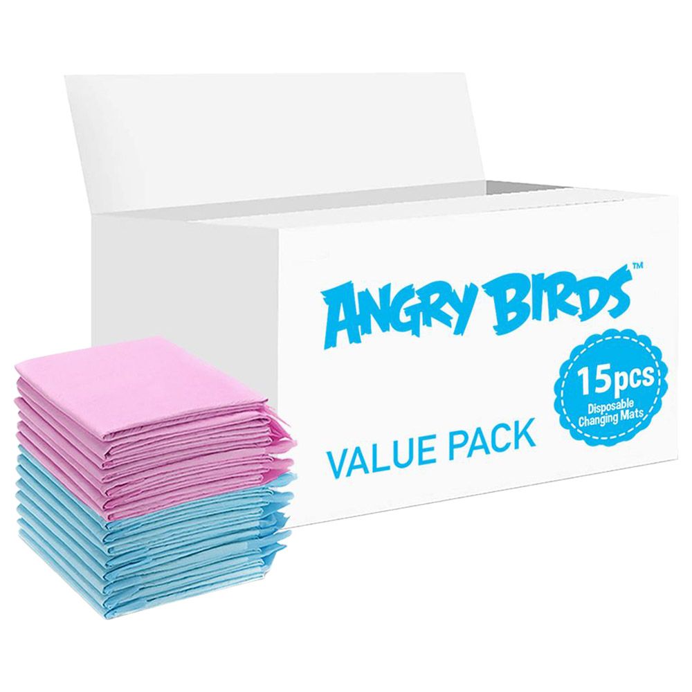 Angry Birds - Disposable Changing Mats - 15pcs - Pink/Blue