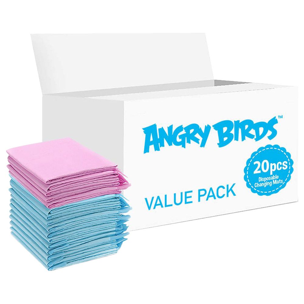 Angry Birds - Disposable Changing Mats - 20pcs - Pink/Blue