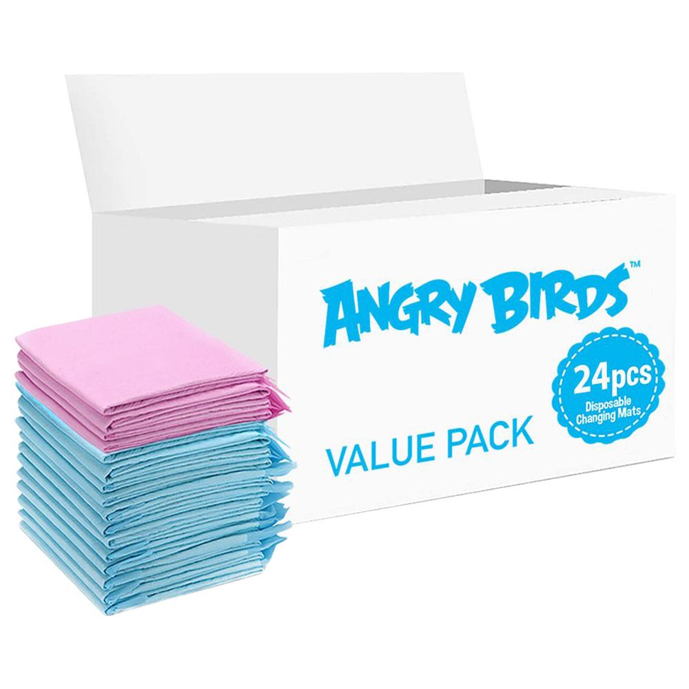 Angry Birds - Disposable Changing Mats - 24pcs - Pink/Blue