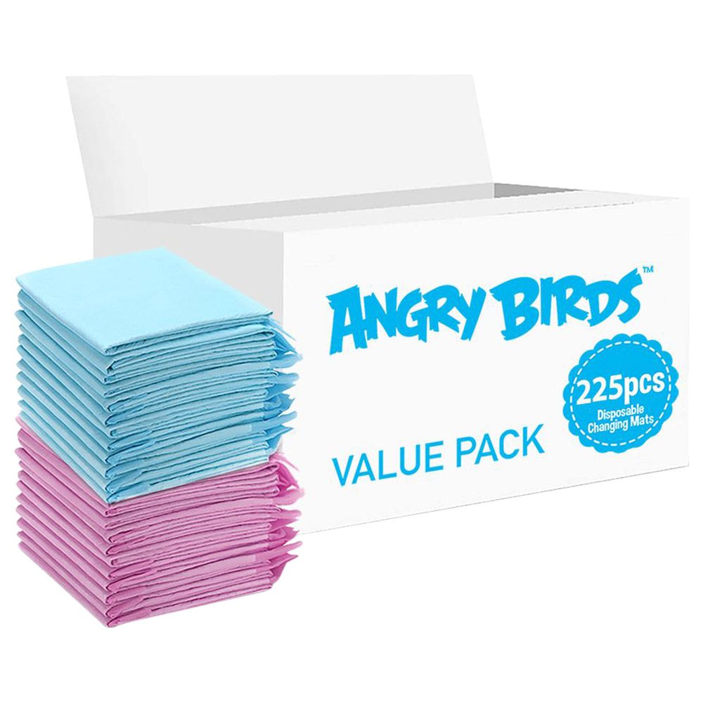 Angry Birds - Disposable Changing Mats - 225pcs - Blue/Pink