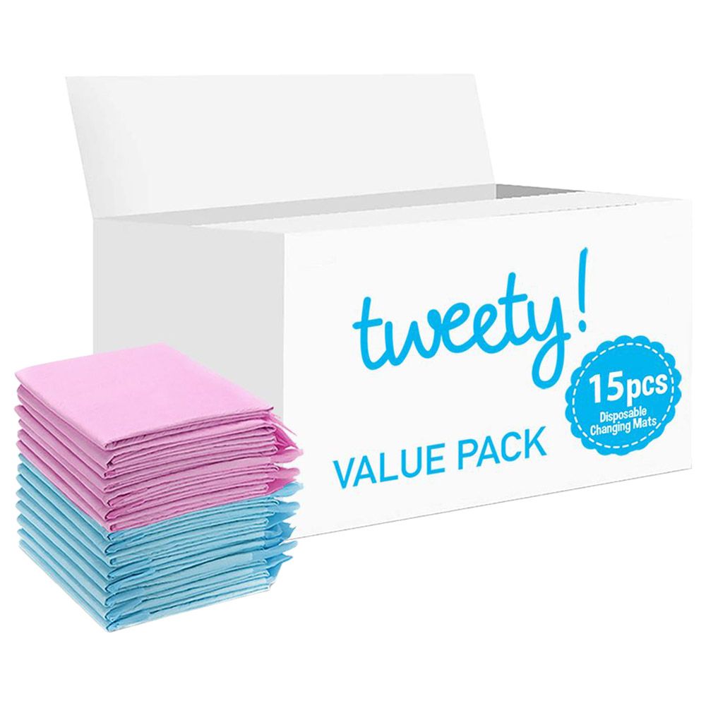 Tweety - Disposable Changing Mats - 15pcs - Pink/Blue