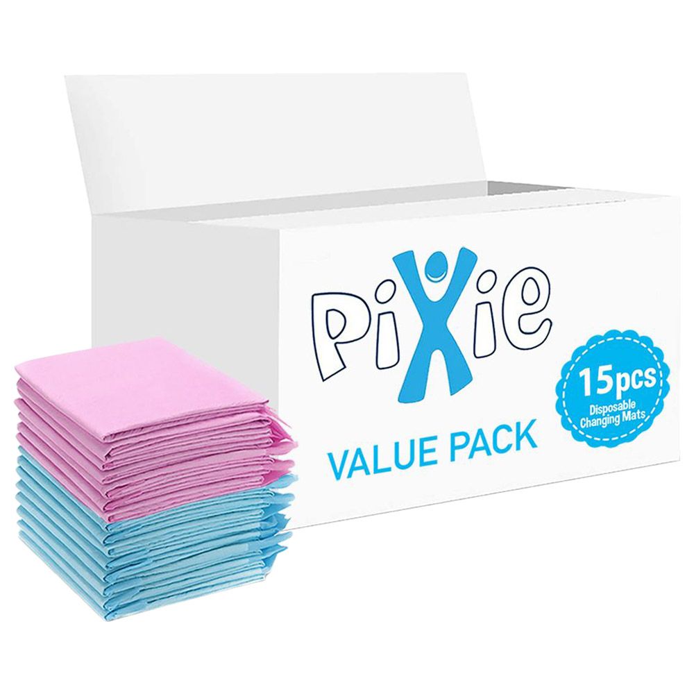 Pixie - Disposable Changing Mats - 15pcs - Pink/Blue