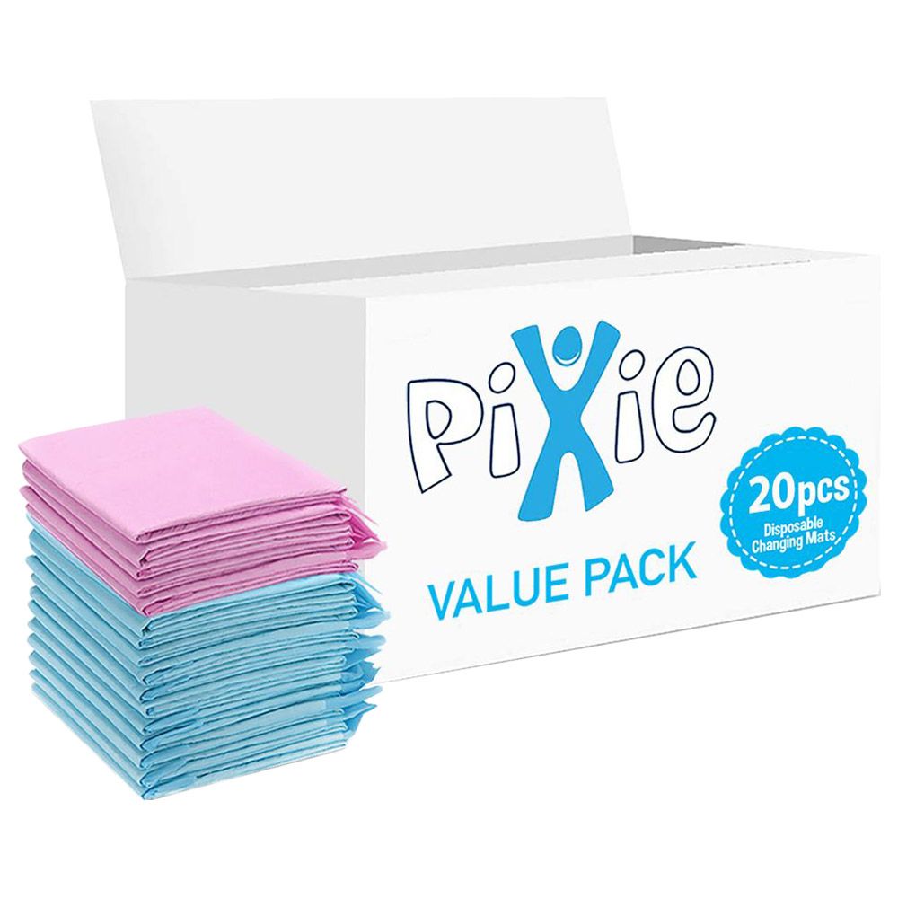 Pixie - Disposable Changing Mats - 20pcs - Pink/Blue