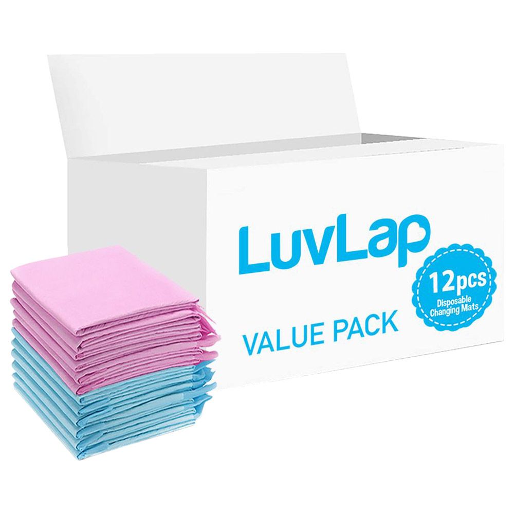 Luvlap - Disposable Changing Mats - 12pcs - Pink/Blue