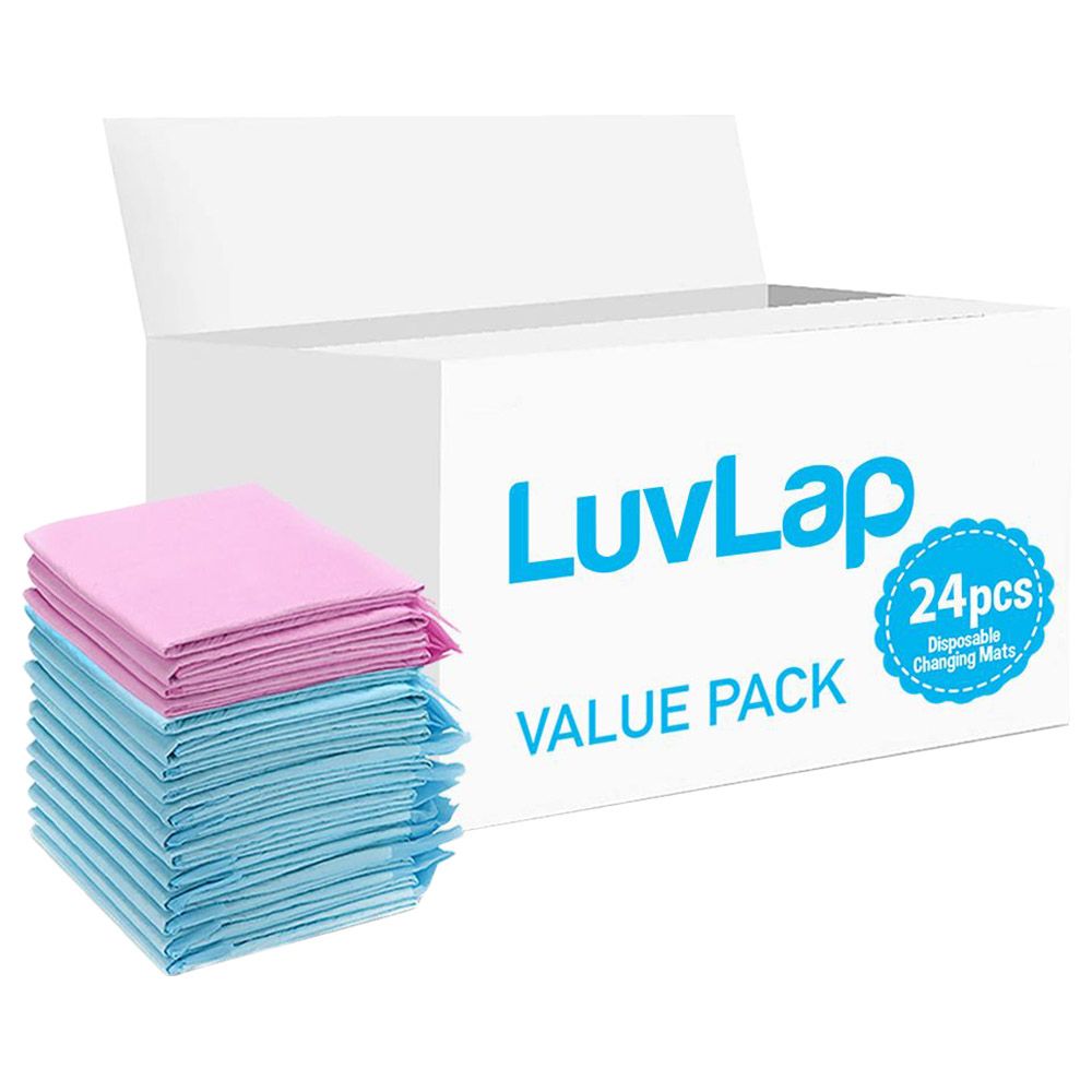 Luvlap - Disposable Changing Mats - 24pcs - Pink/Blue