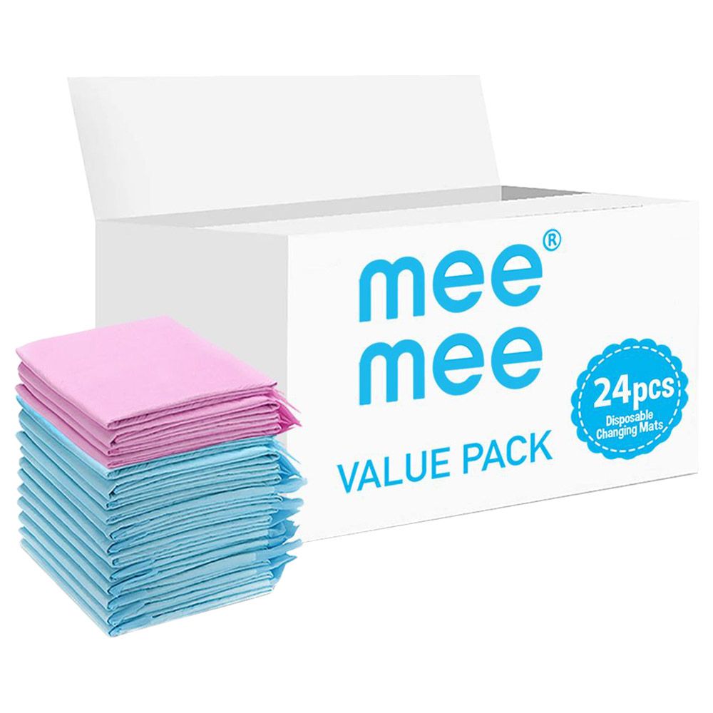 Mee Mee - Disposable Changing Mats - 24pcs - Pink/Blue