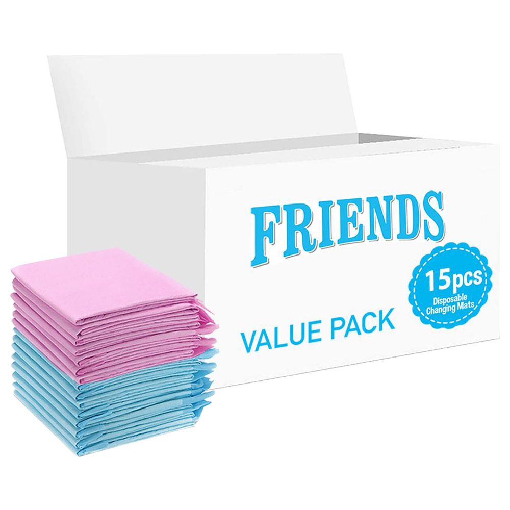 Friends - Disposable Changing Mats - 15pcs - Pink/Blue