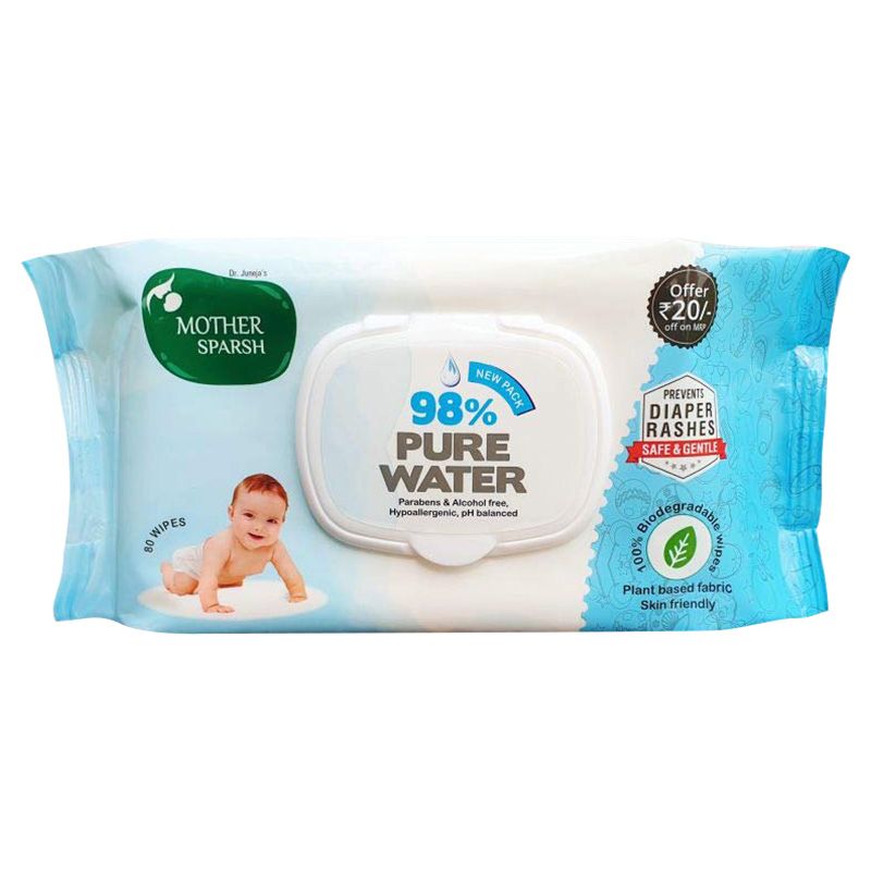 Mother Sparsh - 98% Scented Baby Wipes - 80 wipes