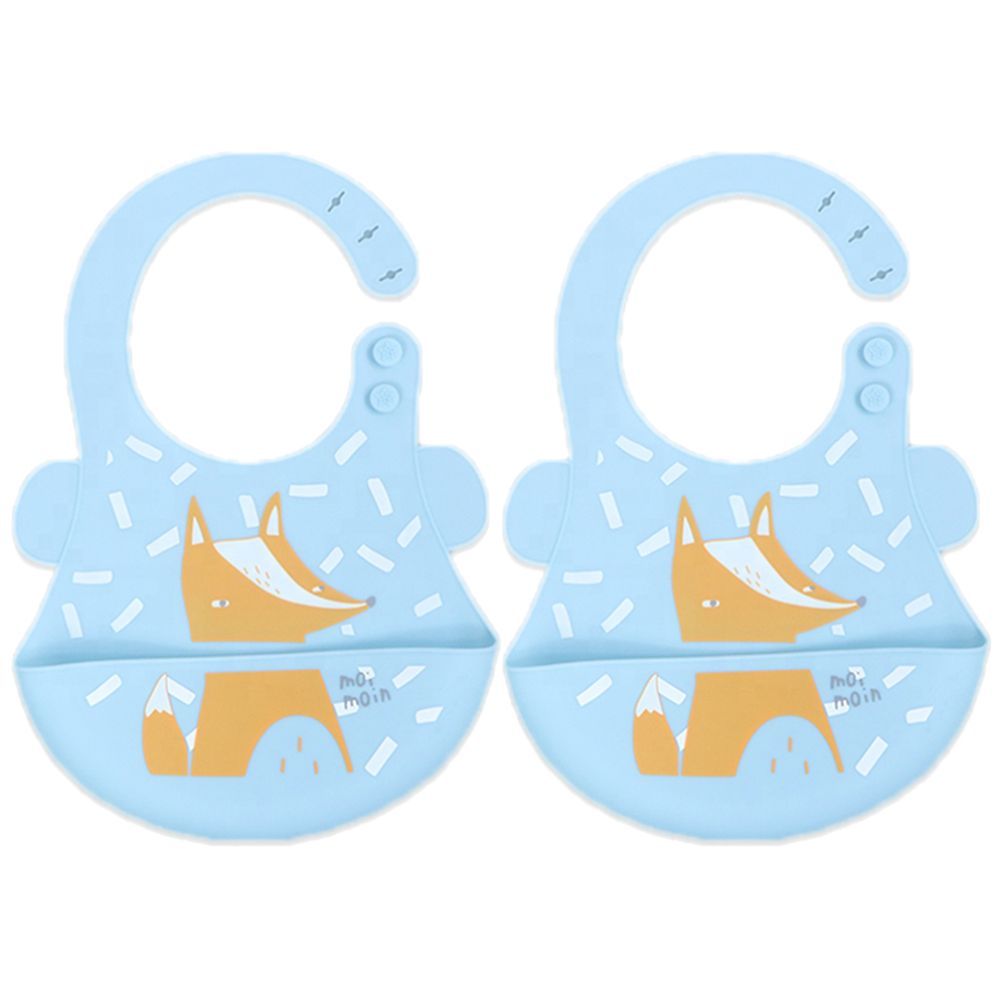 Pixie Baby - Silicone Bibs Pack of 2 - Fox