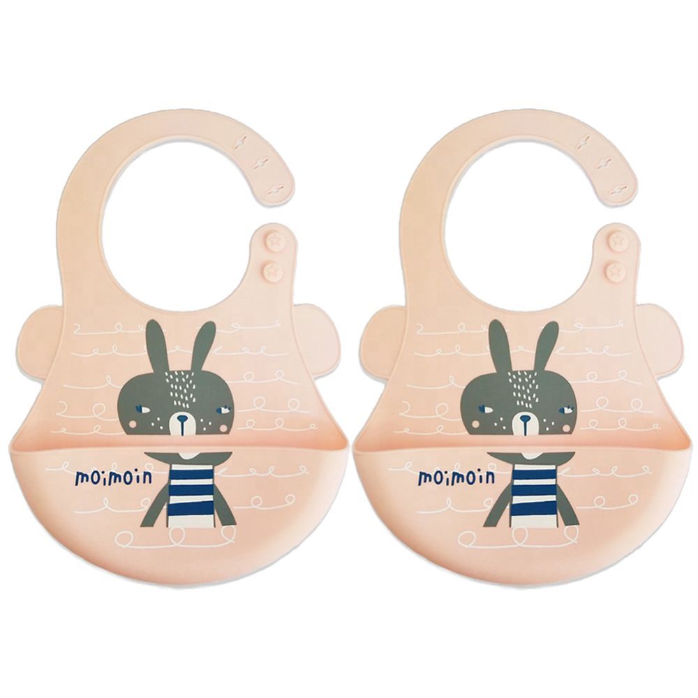 Pixie Baby - Silicone Bibs Pack of 2 - Squirrel