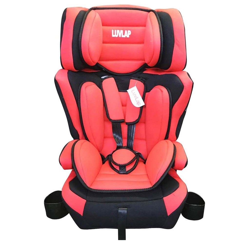 Luvlap - 3 In 1 Child Car Seat With Foldable Cup Holder, Red