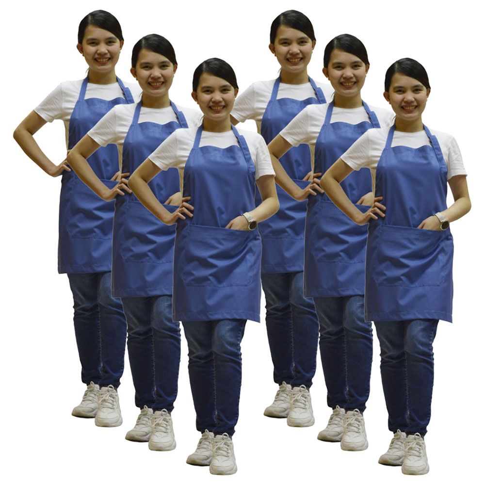 Veronica - Polycotton Apron Pack Of 6 - Royal Blue