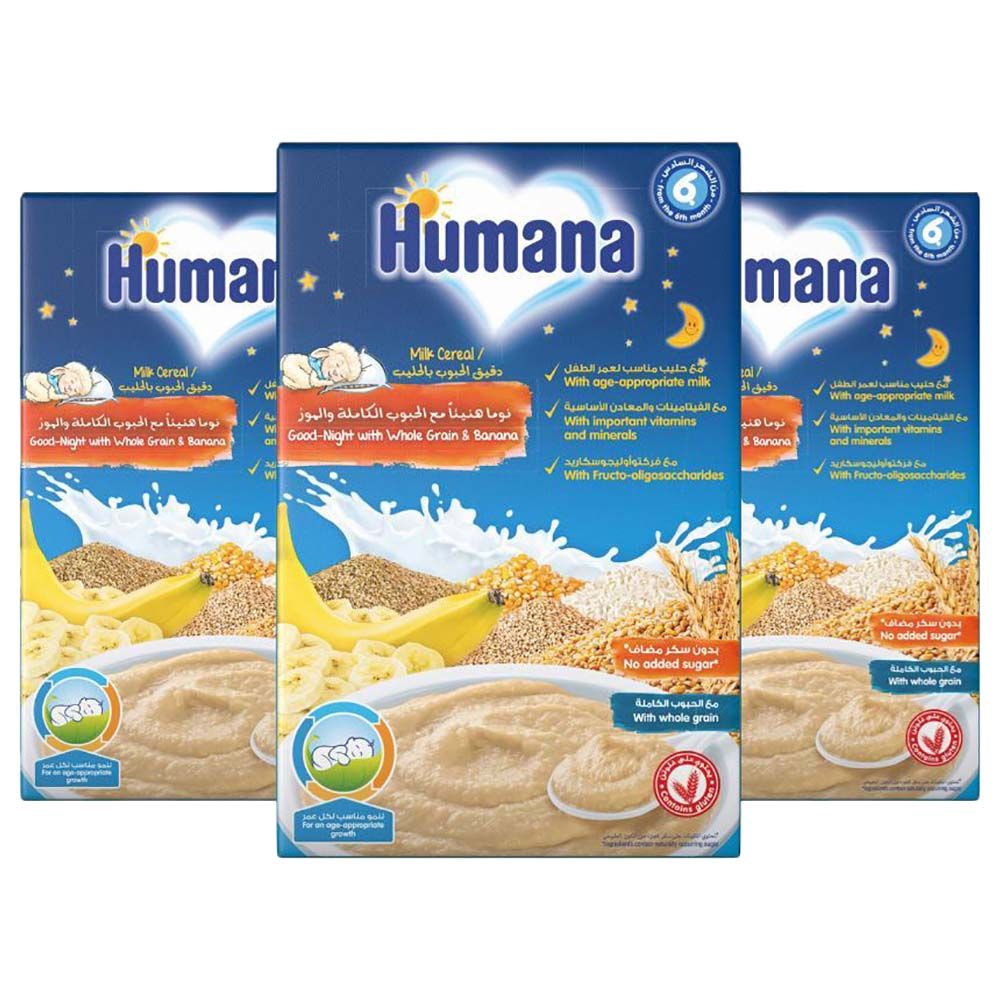 Humana - Goodnight Grain & Banana Cereal 200g - Pack of 3