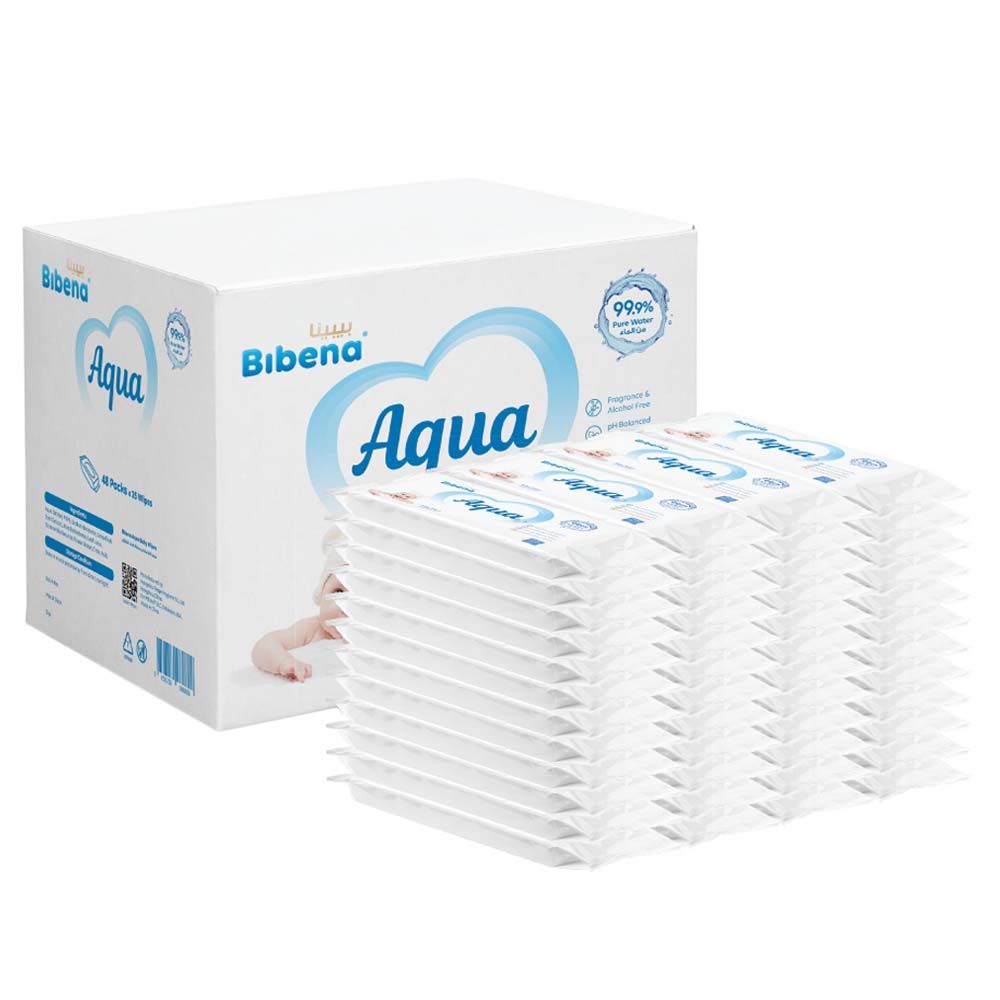 Bibena - Aqua Wipes 25pcs - Pack of 48