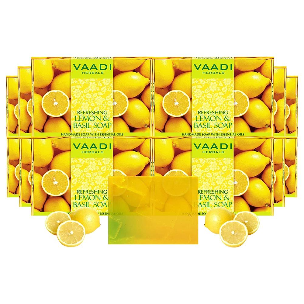 Vaadi Herbals Refreshing Lemon & Basil Soap Pack Of 12