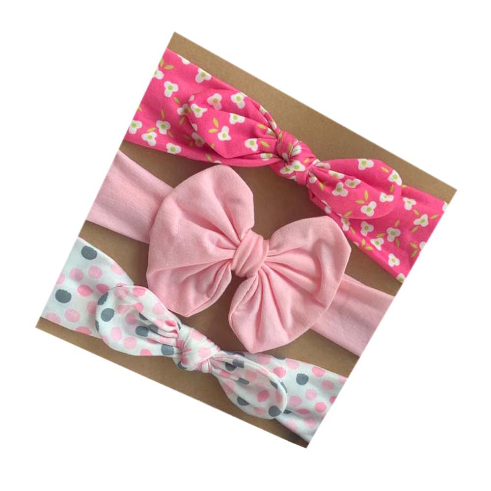 The Girl Cap - 3pc-Set - Baby Headband - Pink Blossom